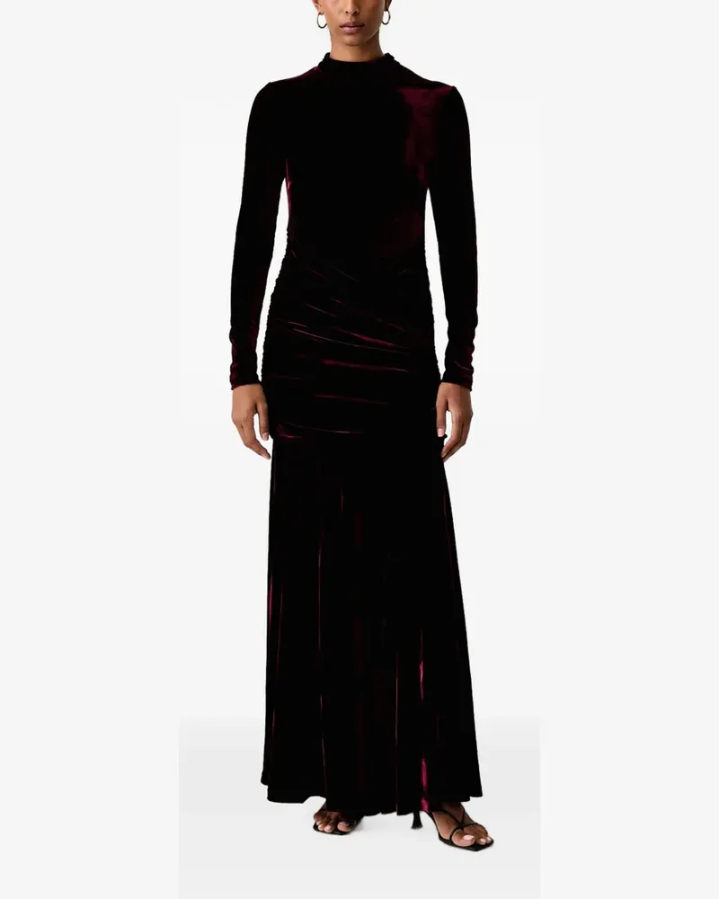 Bardot ruched velvet dress - Rot Rot