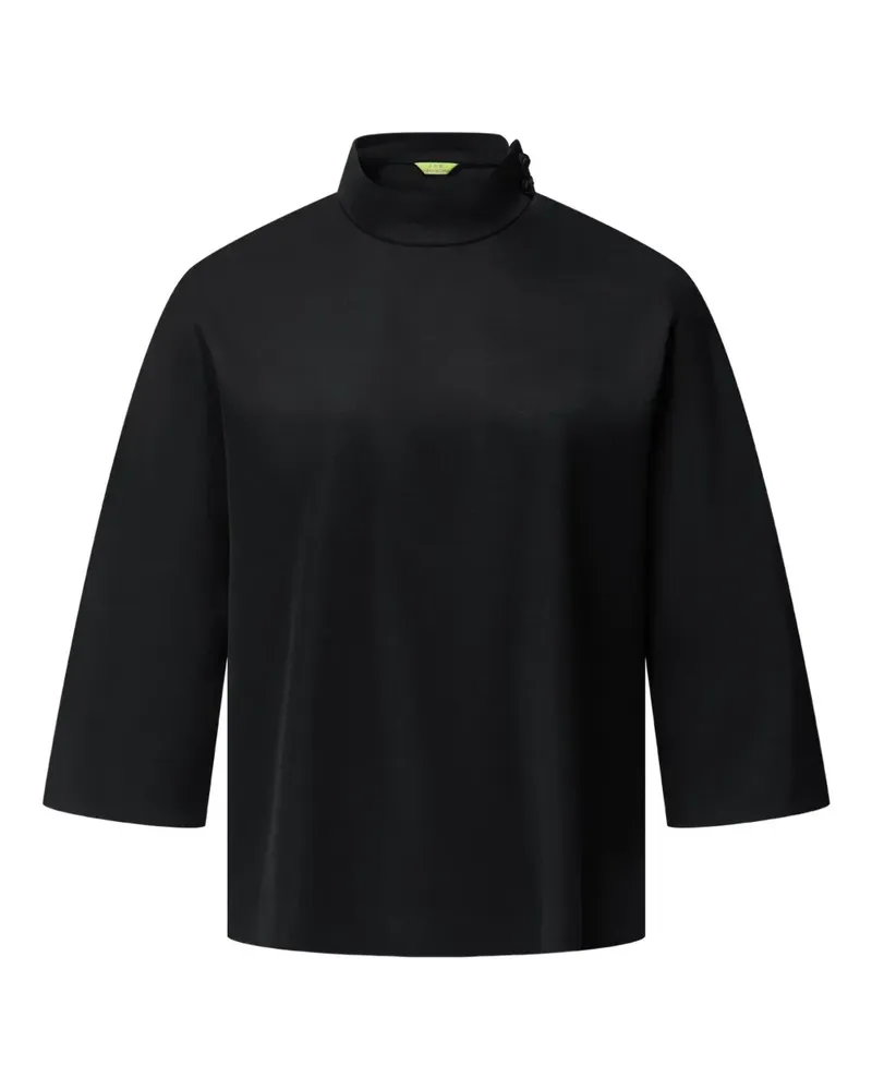 Shanghai Tang Stehkragen-Bluse mit Knopfdetail - Schwarz Schwarz