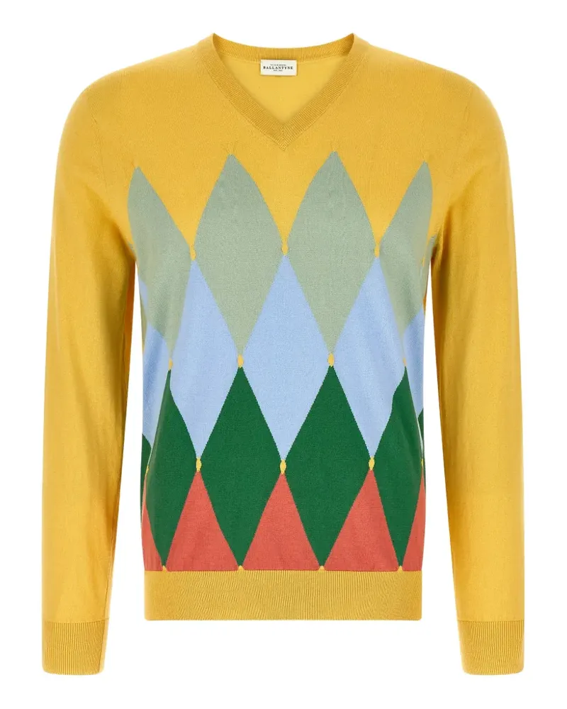 Ballantyne argyle-pattern V-neck sweater - Gelb Gelb