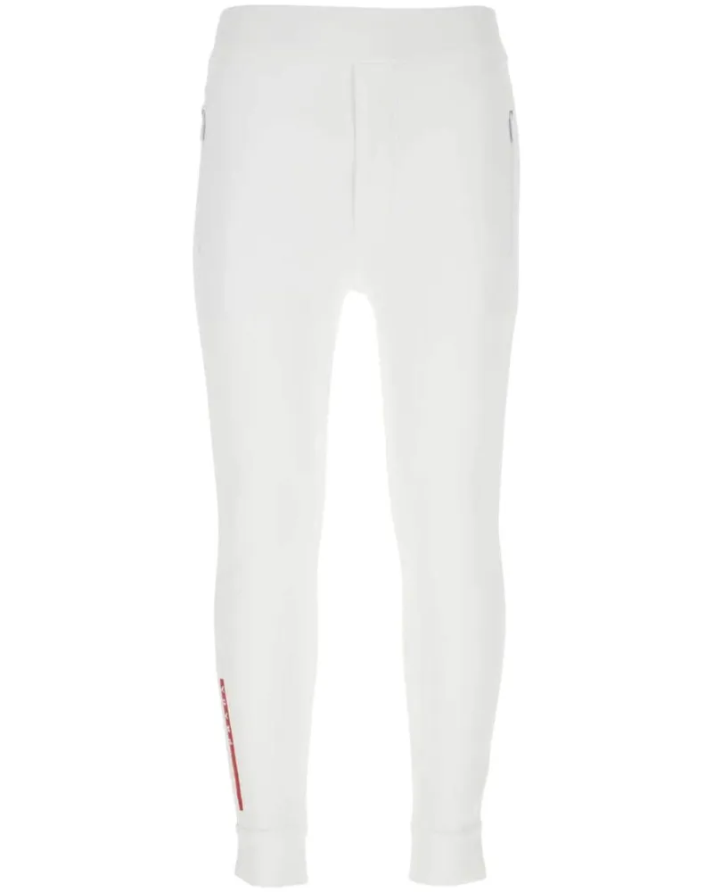 Prada Skinny-Hose mit Logo-Print - Weiß Weiß