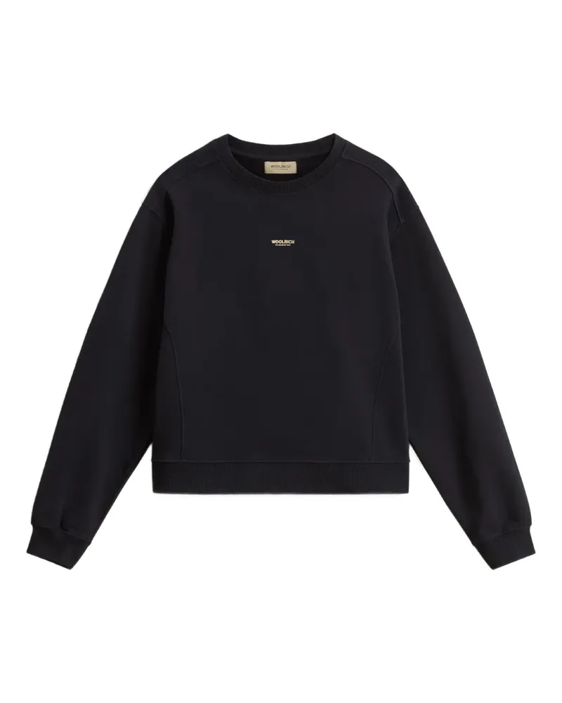 Woolrich Top aus Fleece mit rundem Ausschnitt - Schwarz Schwarz