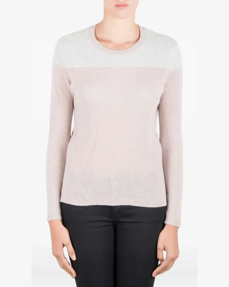 Rebecca Taylor Kaschmirpullover mit Fuzzy-Passe - Rosa Rosa