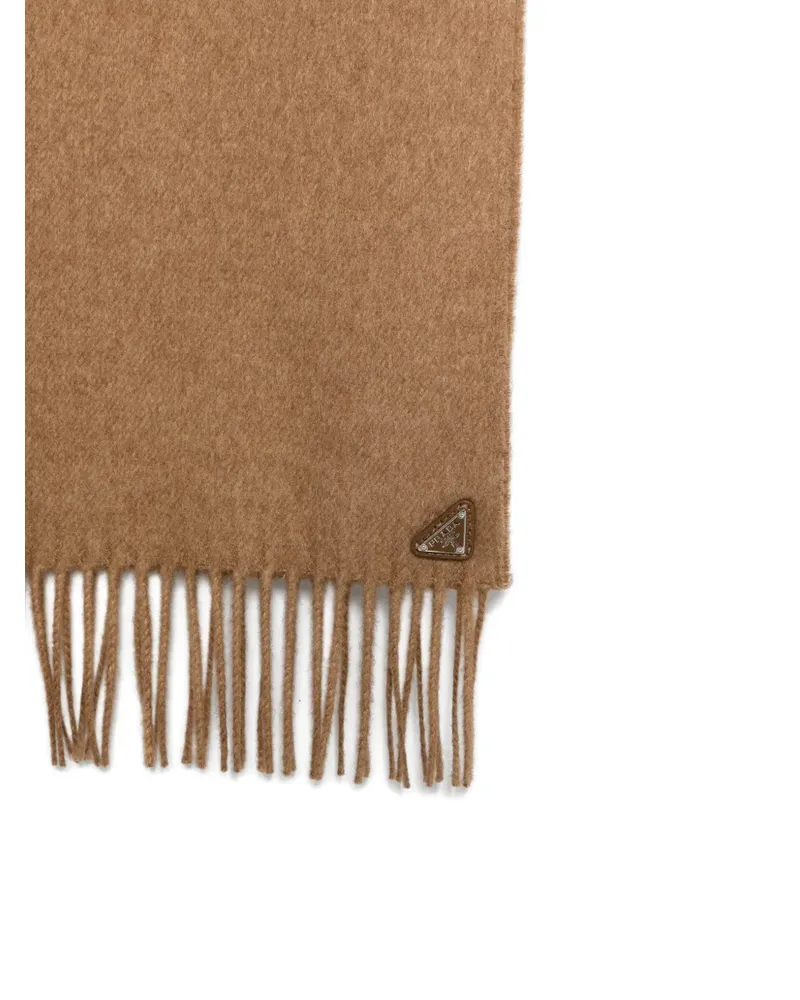 Prada Schal mit Logo-Schild - Braun Braun