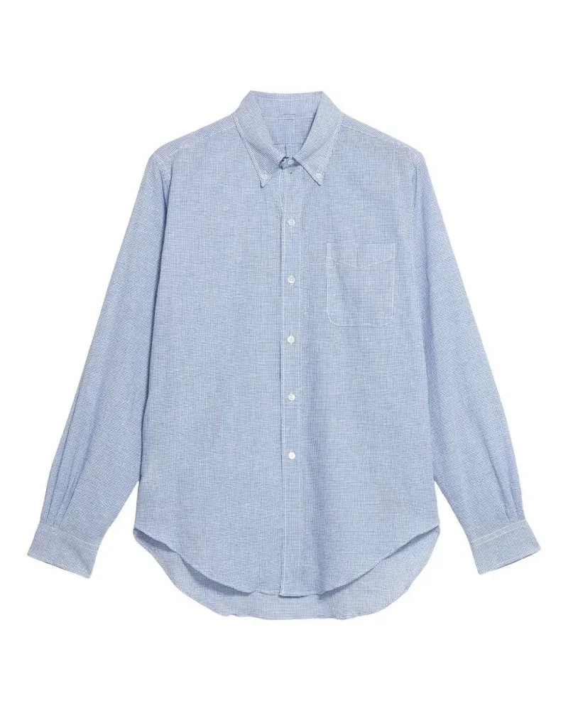 Fortela King micro-check chest-pocket shirt - Blau Blau
