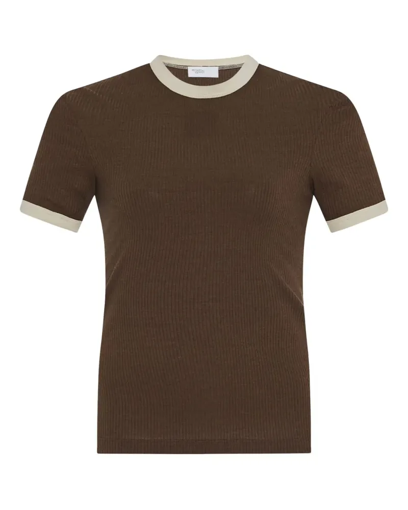 Rosetta Getty T-Shirt aus geripptem Strick - Braun Braun