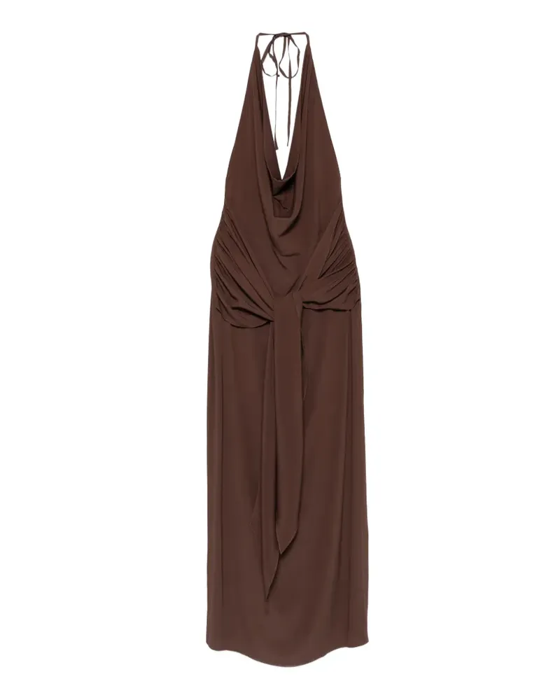 Federica Tosi halterneck gathered maxi dress - Braun Braun