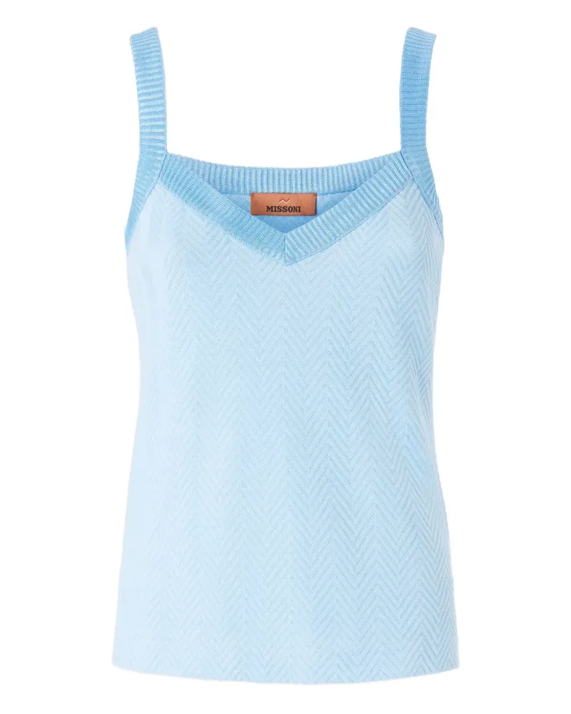 Missoni Top mit Zickzackmuster - Blau Blau