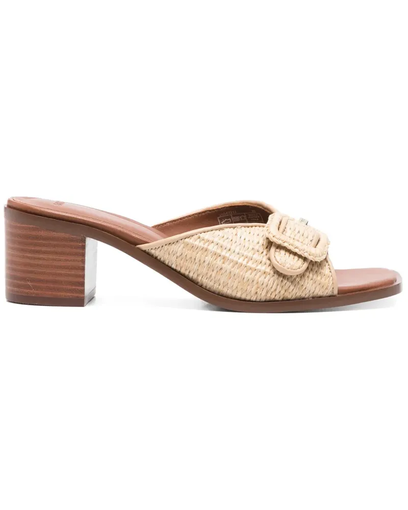 HUGO BOSS Mules aus Stroh 50mm - Nude Nude