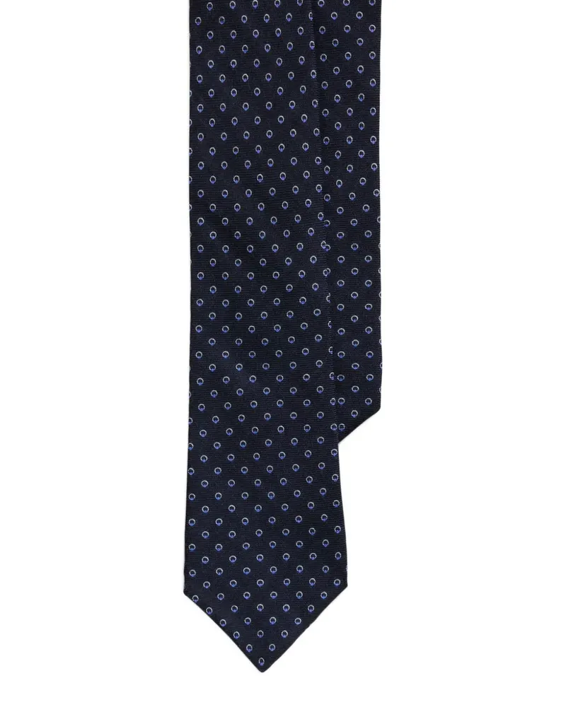 Ralph Lauren Seidenkrawatte mit Polka Dots - Blau Blau