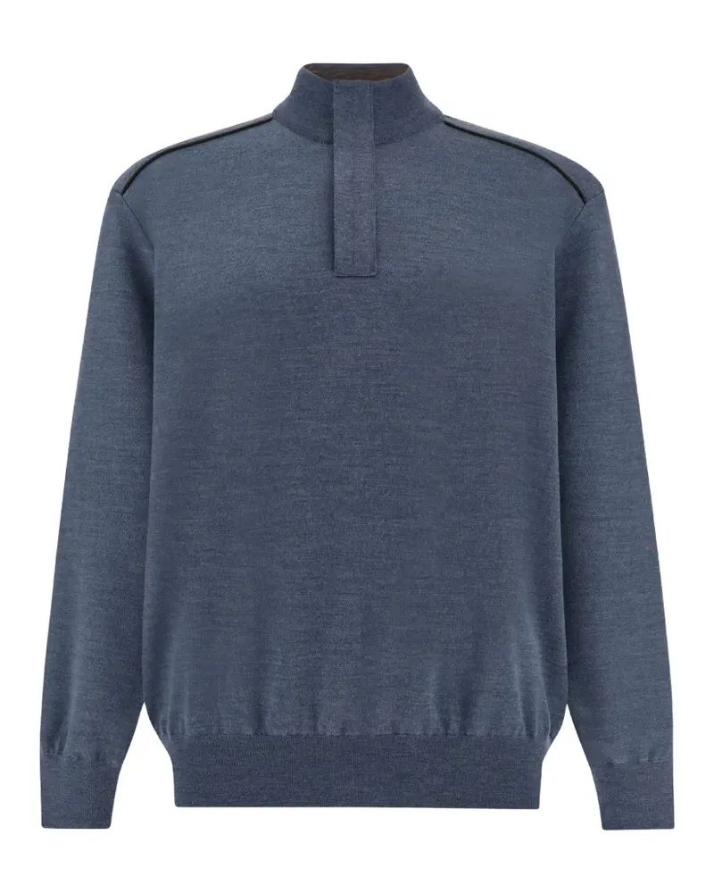 Paul & Shark Pullover mit kurzem Reißverschluss - Blau Blau