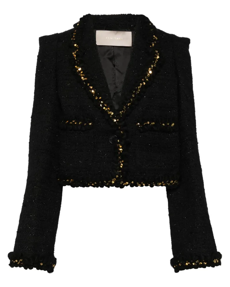 Elie Saab Tweed-Jacke mit Pailletten - Schwarz Schwarz