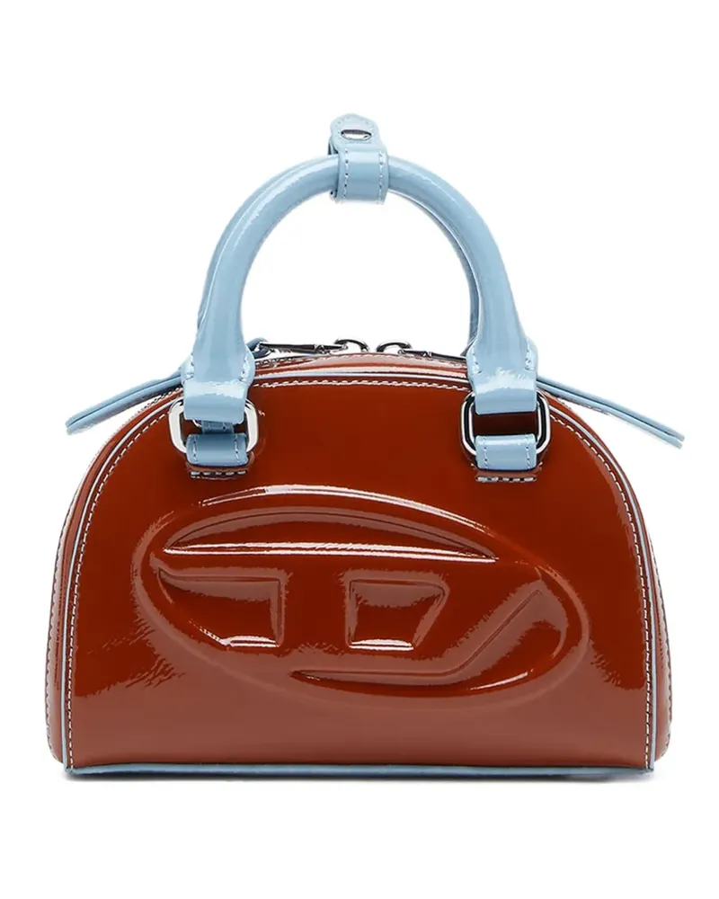 Diesel 1 Dr Dome embossed crossbody bag - Braun Braun