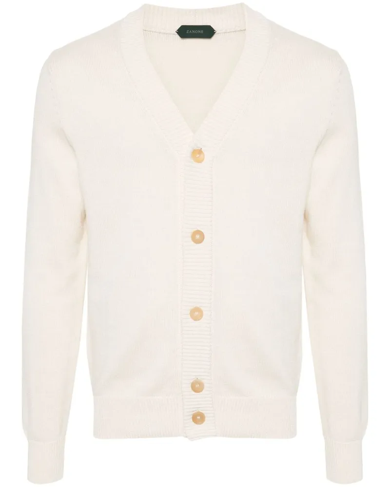 Zanone Cardigan mit V-Ausschnitt - Weiß Weiß