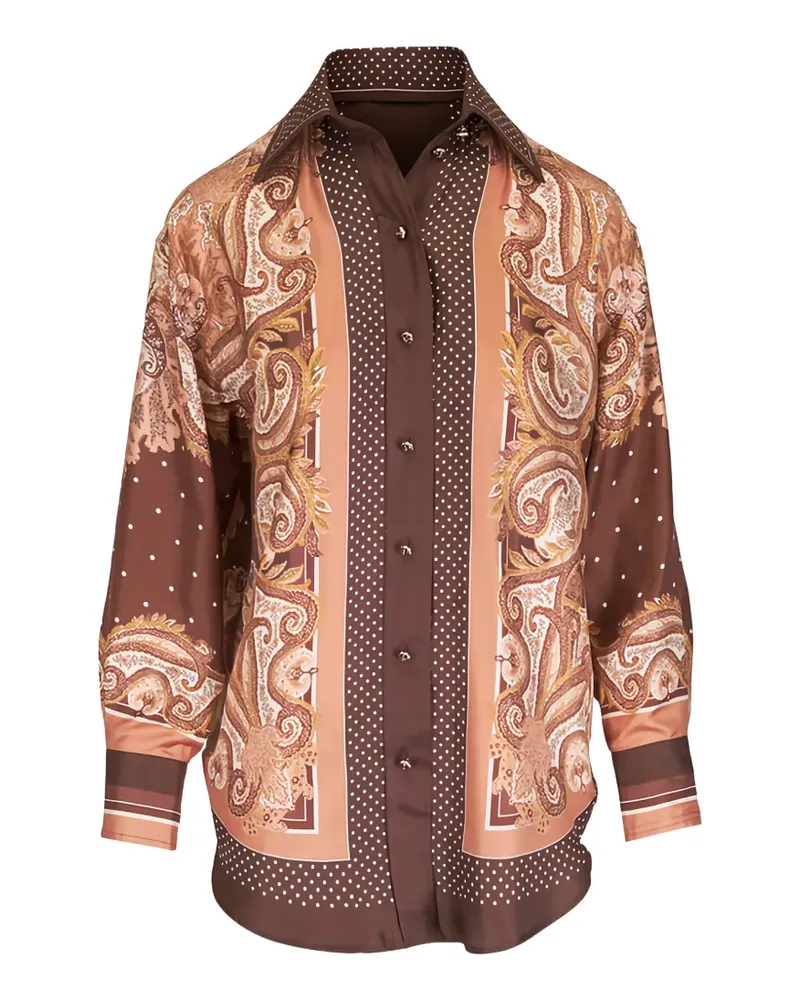 Zimmermann paisley-print polka-dot blouse - Braun Braun