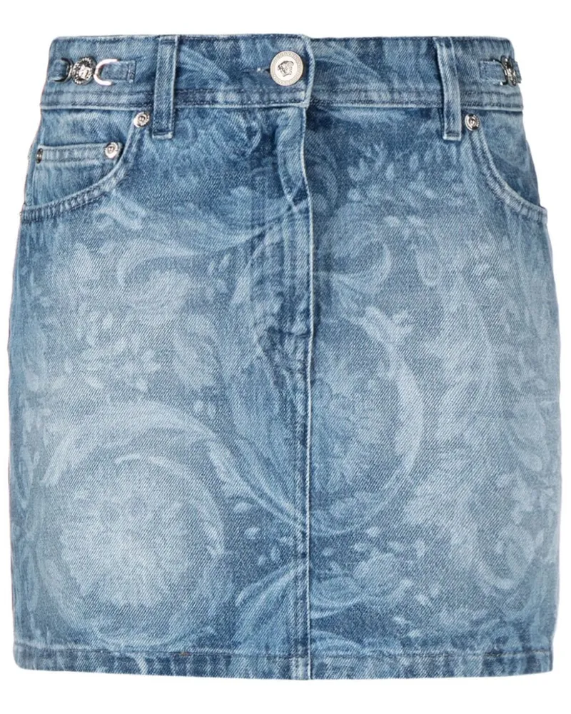 Versace Minirock mit Barock-Print - Blau Blau