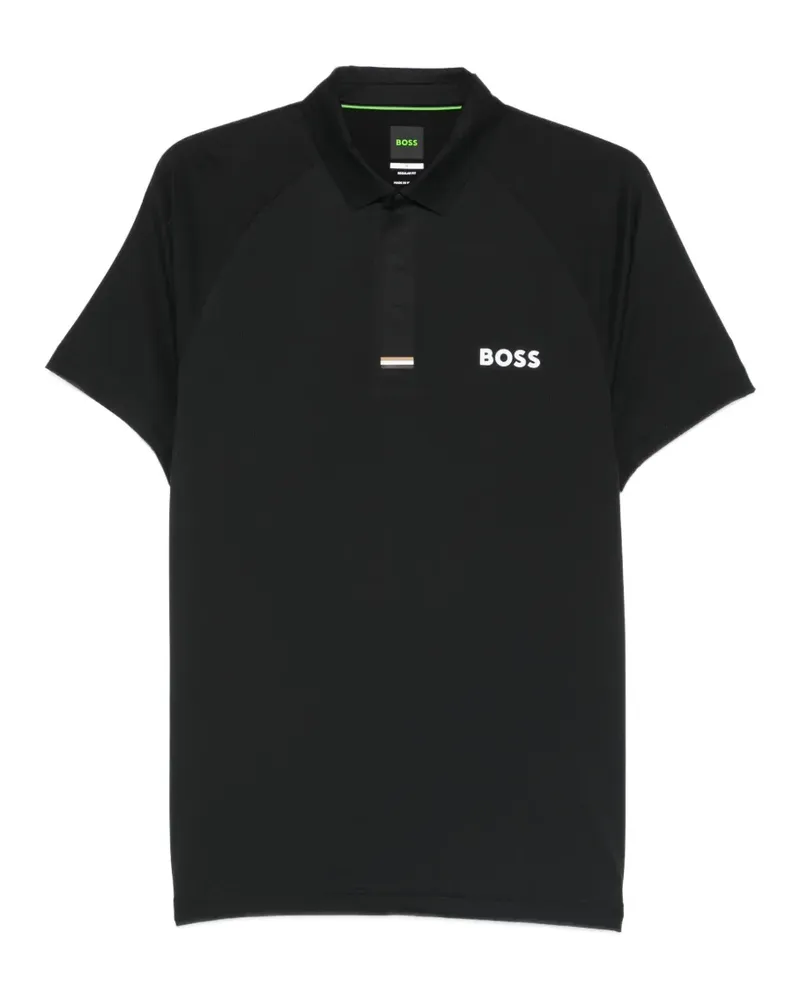 HUGO BOSS logo polo shirt - Schwarz Schwarz