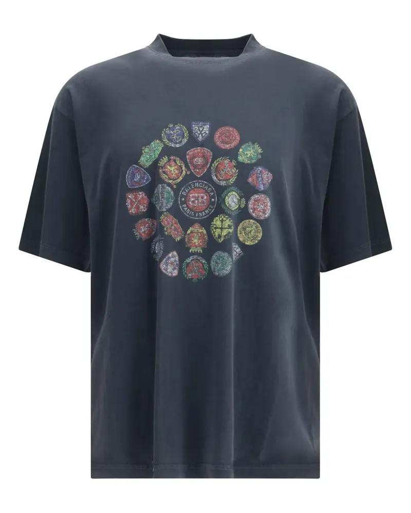 Balenciaga Spiral Crest T-Shirt - Schwarz Schwarz