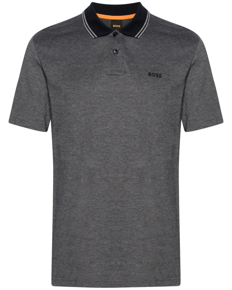 HUGO BOSS Poloshirt mit Logo-Applikation Grau