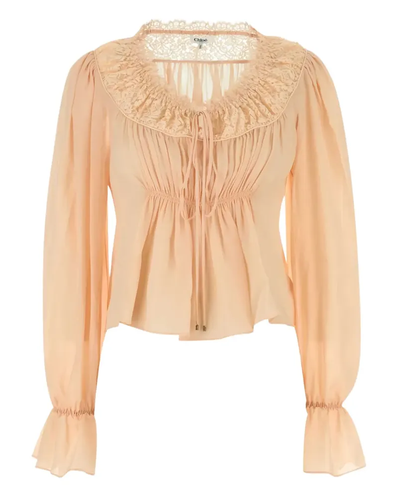 Chloé lace-trimmed blouse - Rosa Rosa