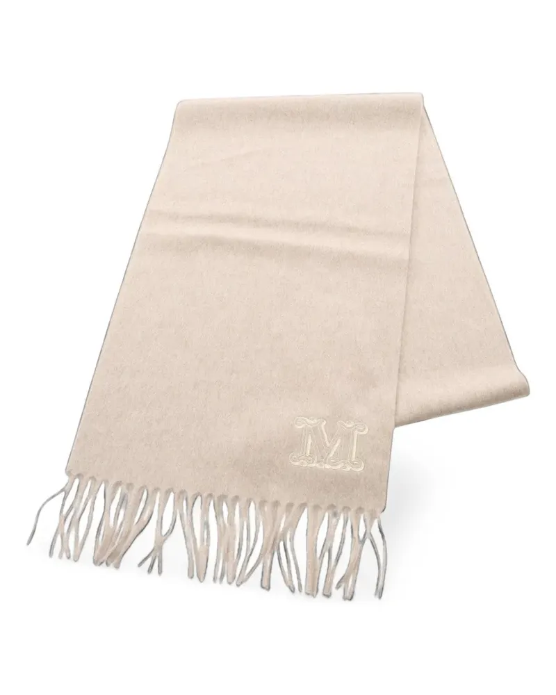 Max Mara monogram fringed scarf - Nude Nude