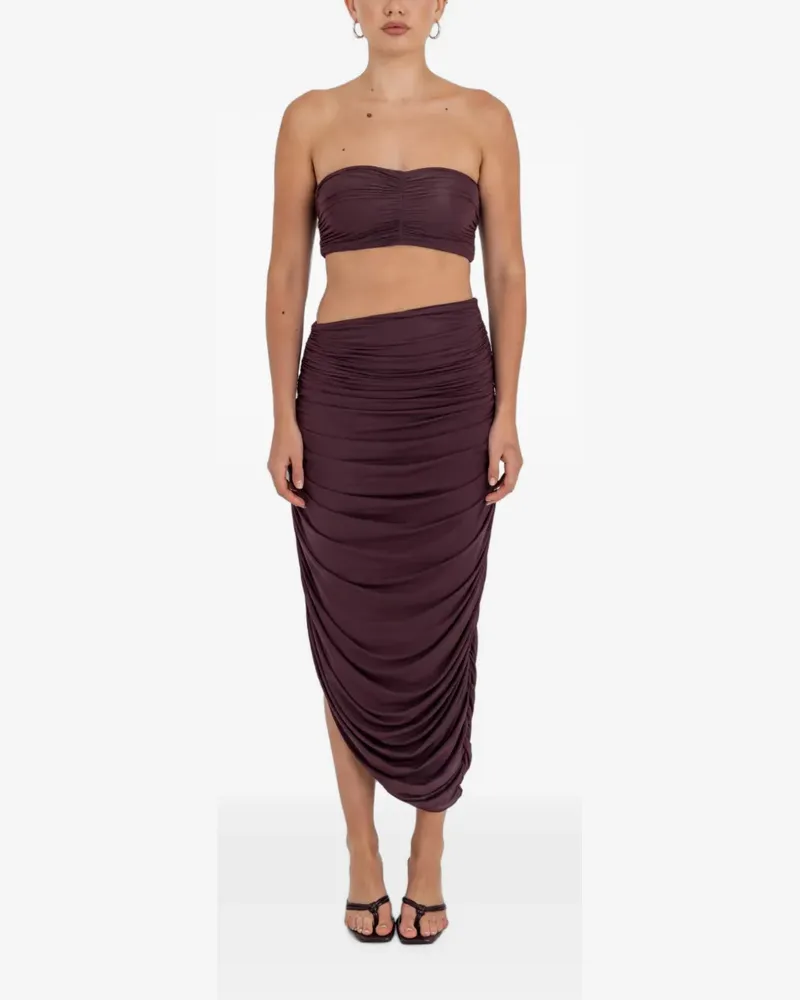 Maygel Coronel Caro ruched bandeau and skirt set - Rot Rot