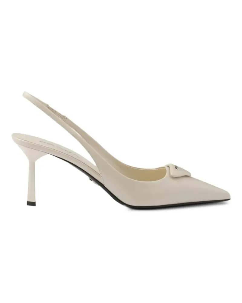 Prada Slingback-Pumps mit Logo-Schild - Nude Nude