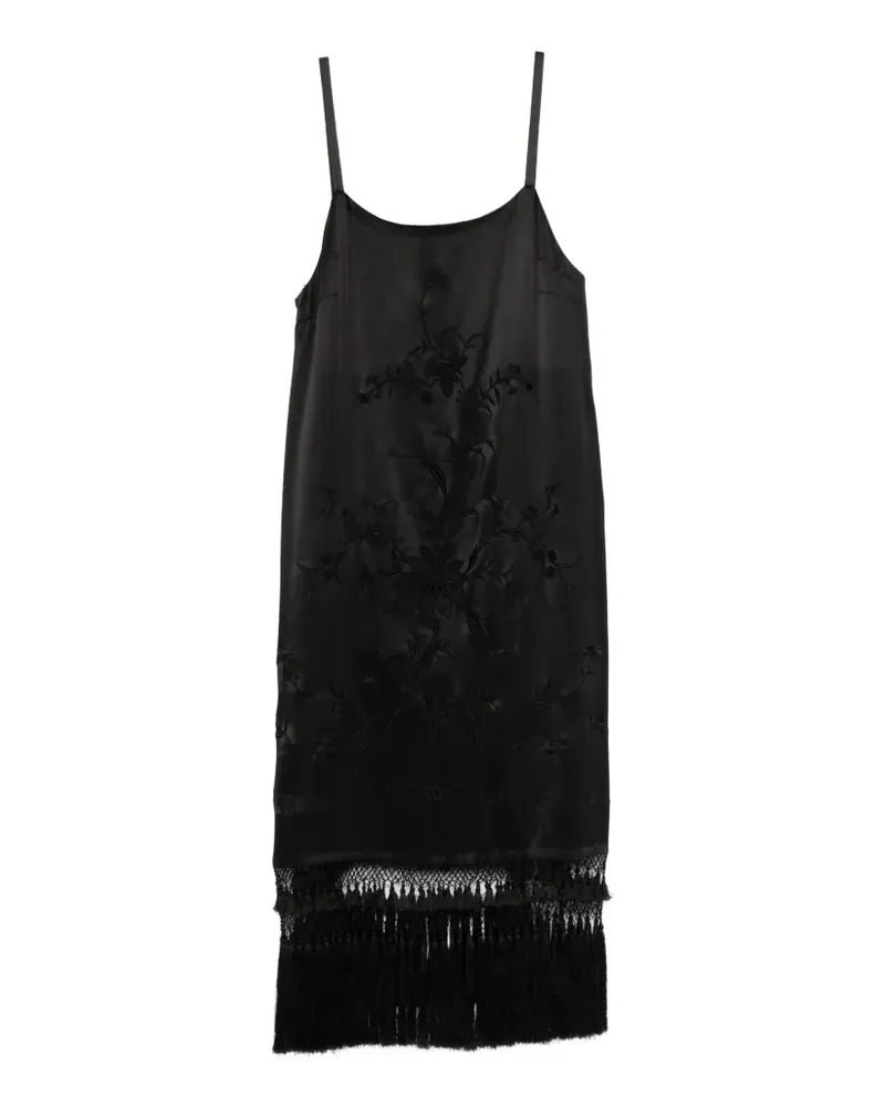 BODE fringe floral dress - Schwarz Schwarz