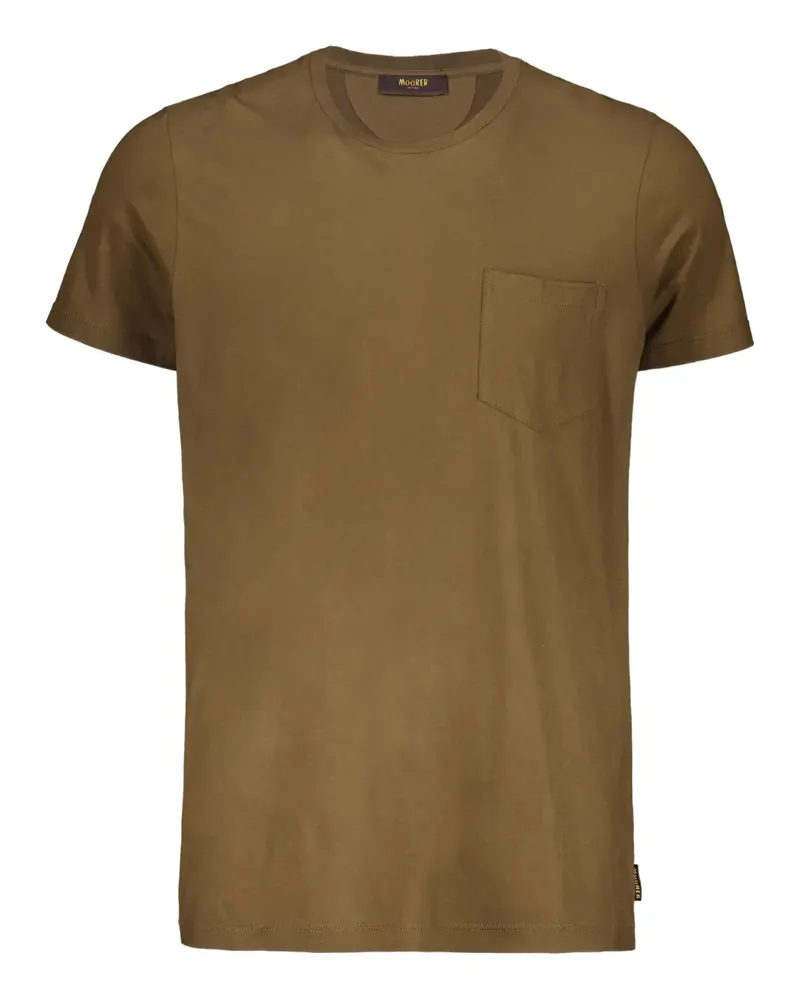 MOORER Bruzio T-Shirt mit aufgesetzter Tasche - Braun Braun