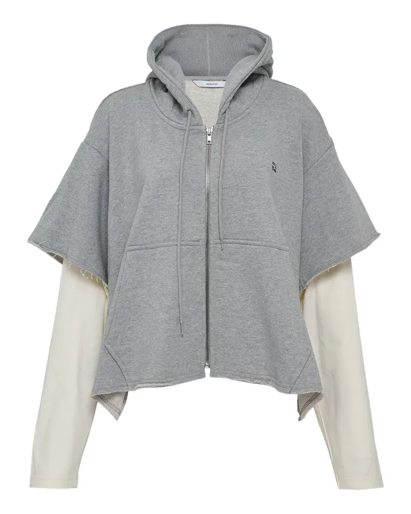 pushBUTTON Ungesäumte Kapuzenjacke - Grau Grau