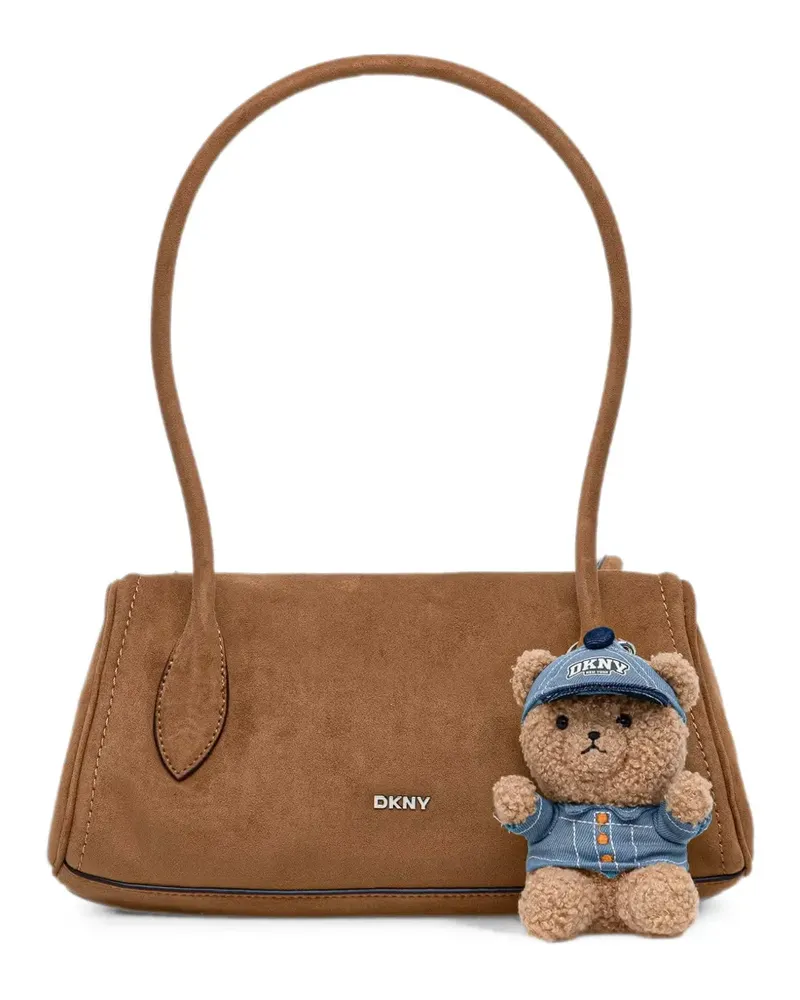 DKNY Tote Bag mit Teddy-Anhänger - Braun Braun