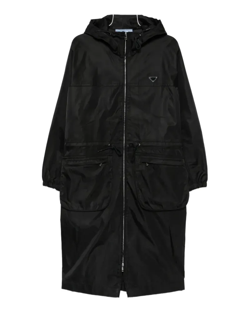 Prada Re-Nylon drawstring coat - Schwarz Schwarz