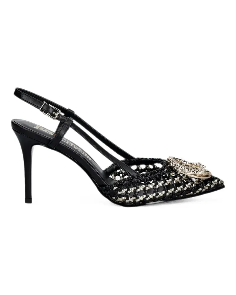 Just Cavalli woven logo-plaque pumps - Schwarz Schwarz