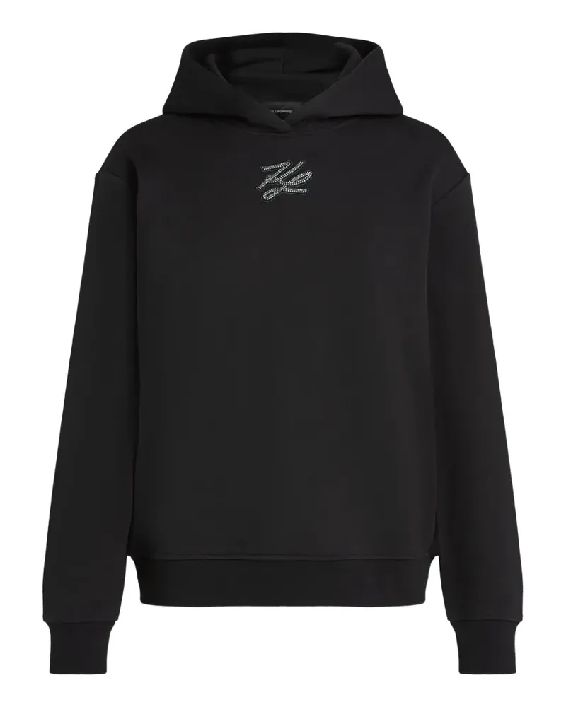 Karl Lagerfeld rhinestone Autograph hoodie - Schwarz Schwarz
