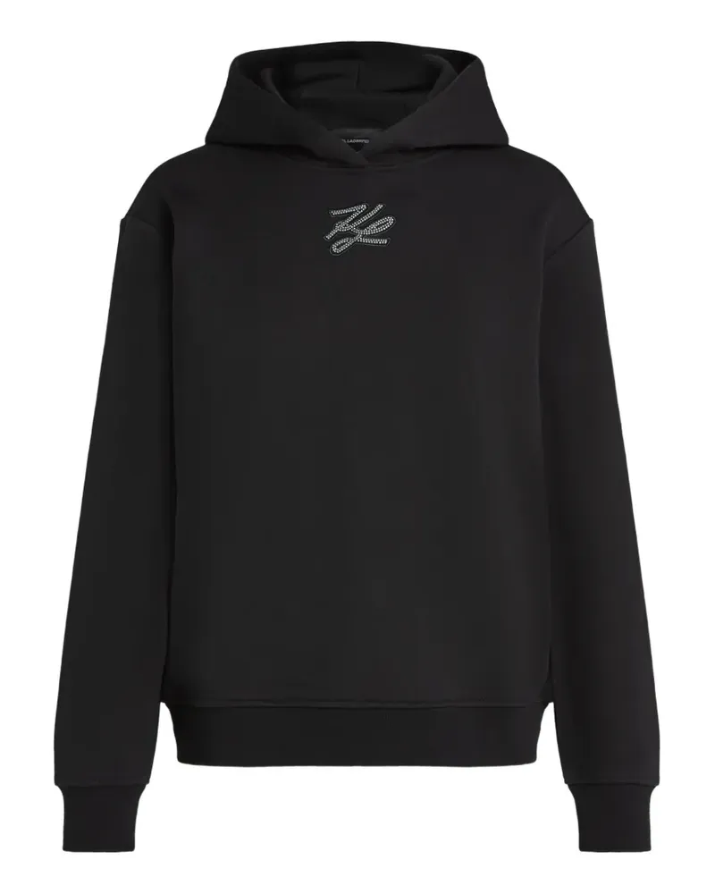 Karl Lagerfeld Autograph Hoodie mit Strass - Schwarz Schwarz
