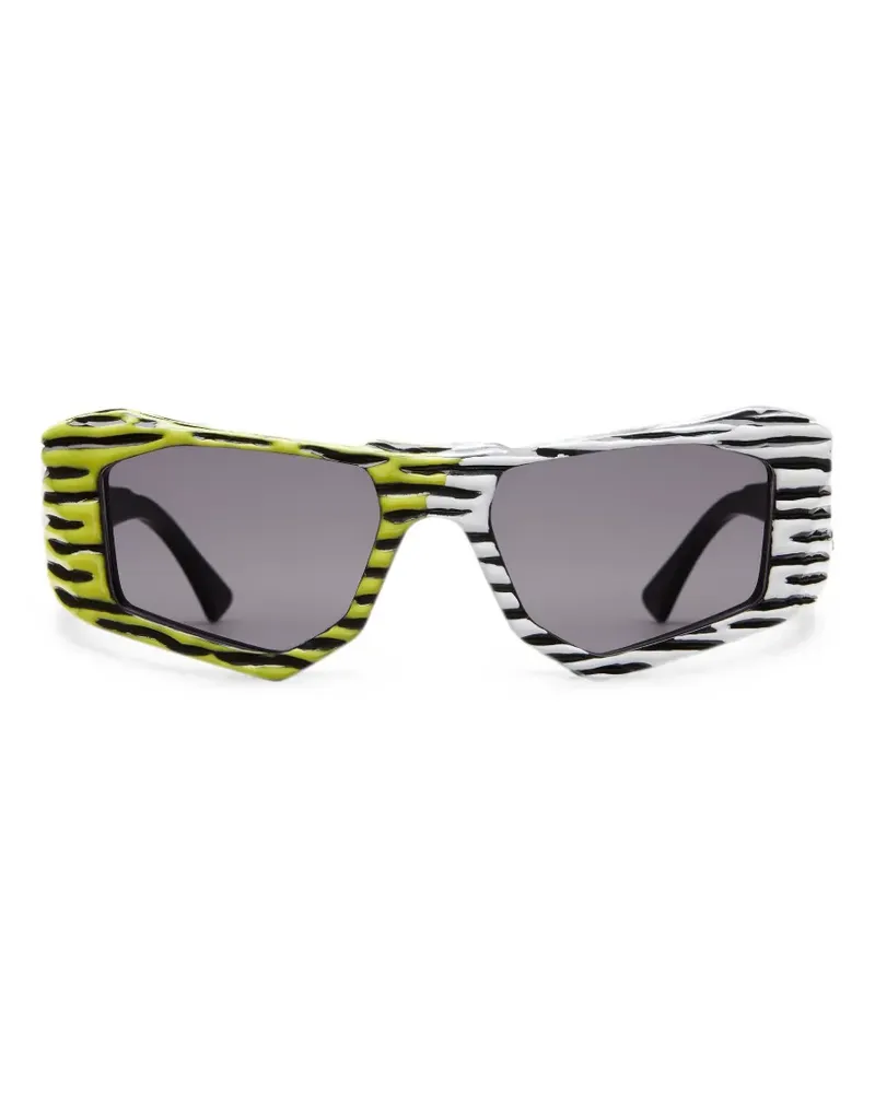 KUBORAUM Sonnenbrille mit geometrischem Gestell - Schwarz Schwarz