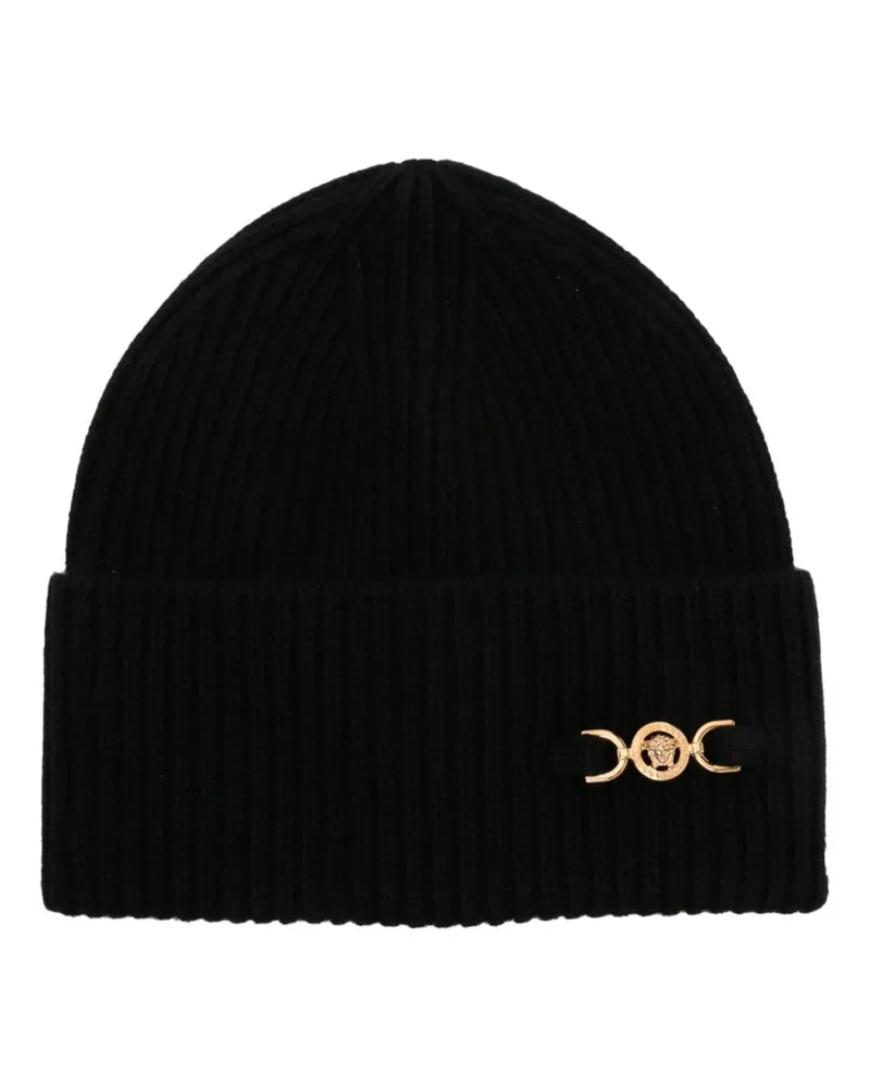 Versace Gerippte Medusa '95 Beanie - Schwarz Schwarz