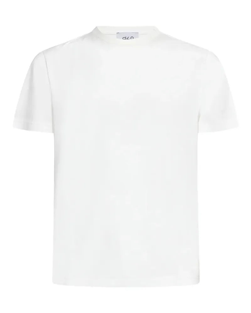 D4.0 Geripptes T-Shirt - Weiß Weiß