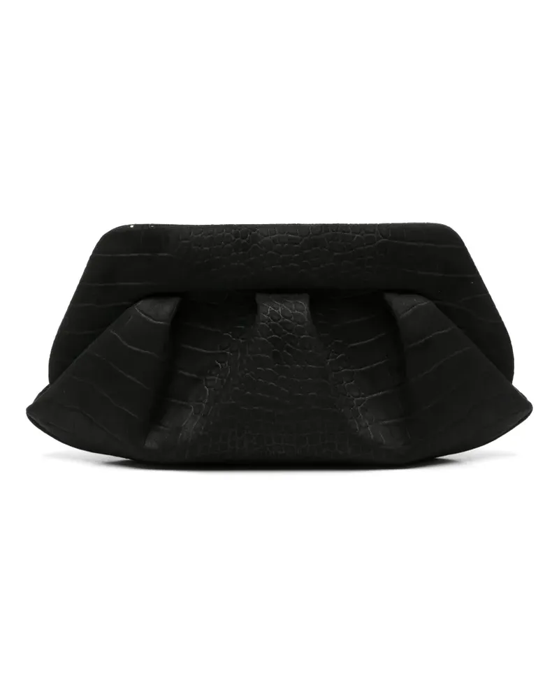 THEMOIRÈ Bios Clutch mit Kroko-Effekt - Schwarz Schwarz