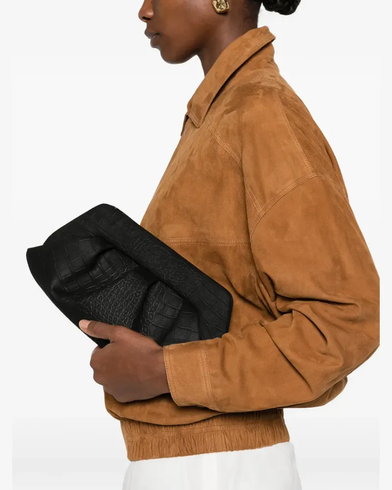 THEMOIRÈ crocodile-effect Bios clutch bag - Schwarz Schwarz