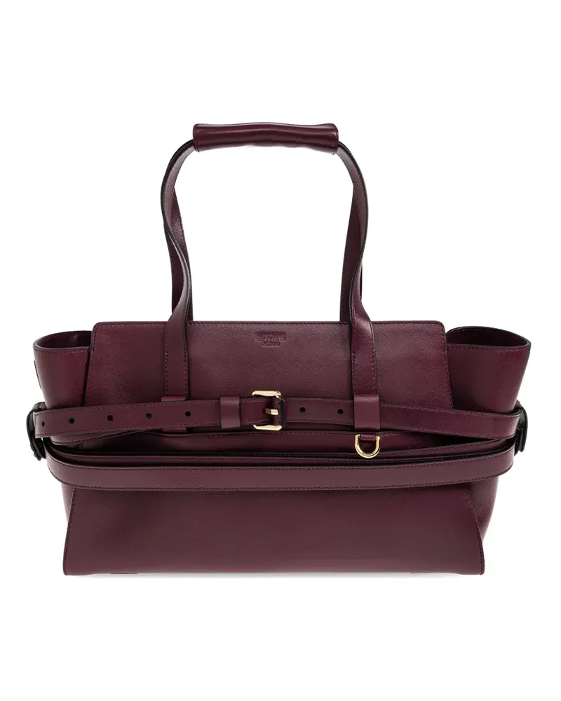 Moschino Tie Me buckle-detail leather tote bag - Rot Rot