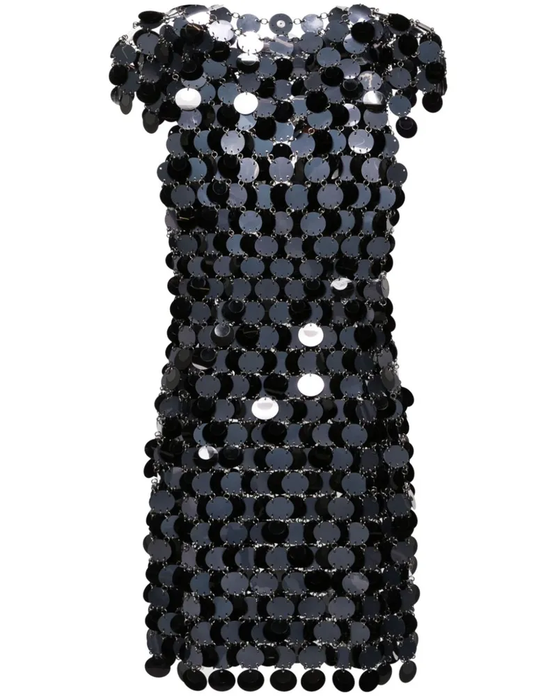 Paco Rabanne Chainmail-Minikleid mit Pailletten - Schwarz Schwarz