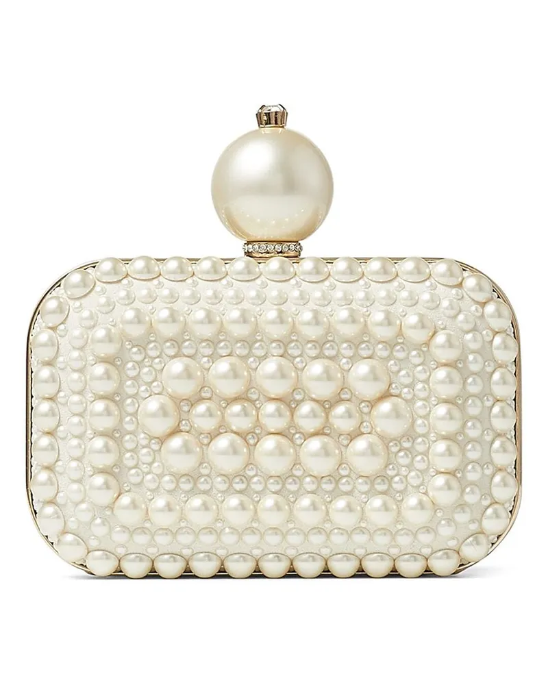 Jimmy Choo Clutch mit Kristallen - Weiß Weiß