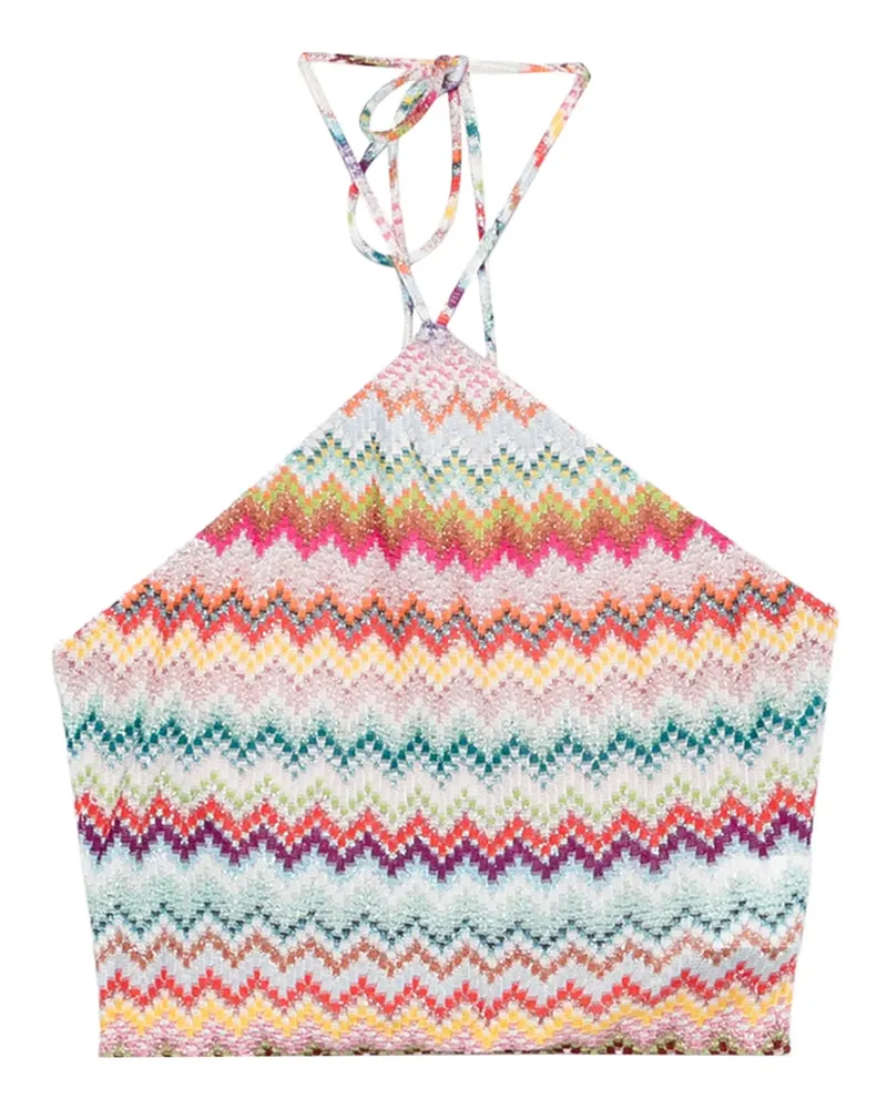 Missoni chevron halterneck top - Nude Nude