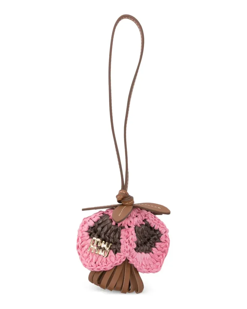 Miu Miu crochet flower bag charm - Braun Braun