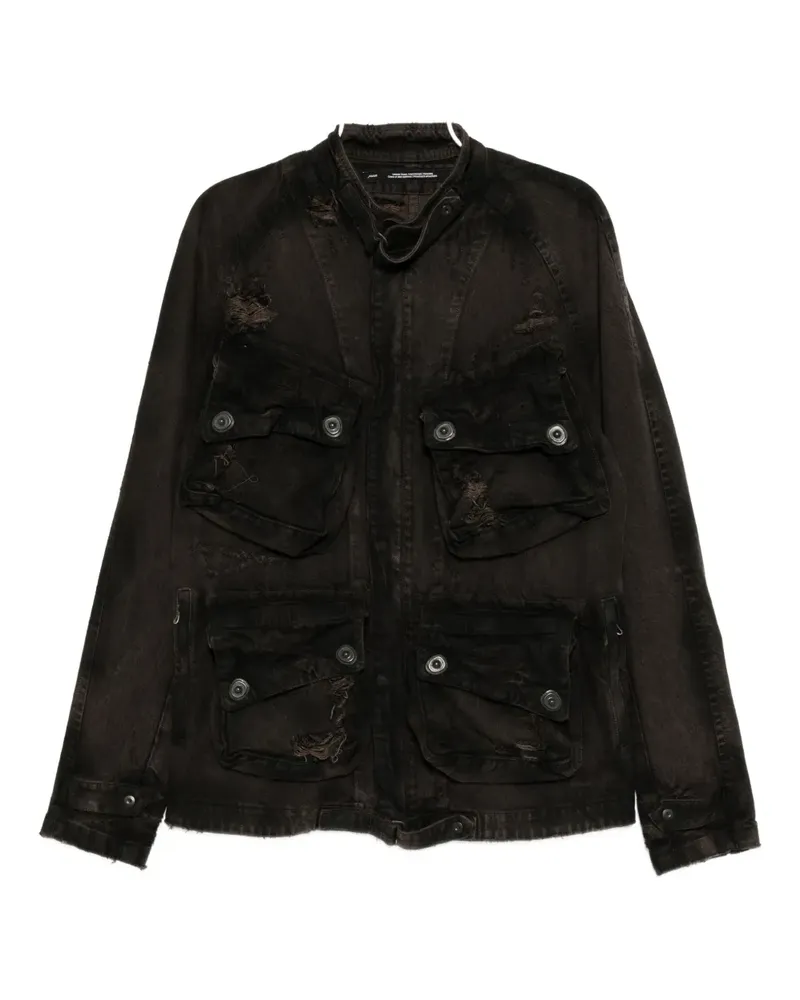 Julius distressed-effect denim jacket - Braun Braun
