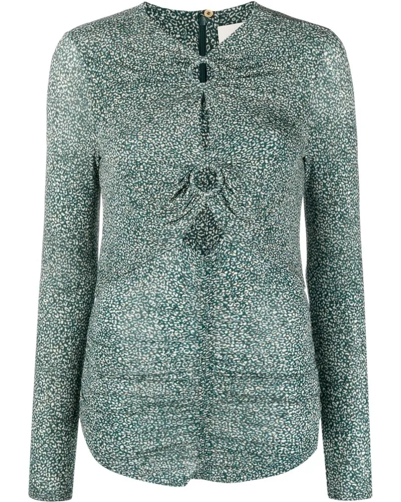 Isabel Marant Joneli Oberteil mit Animal-Print - Blau Blau