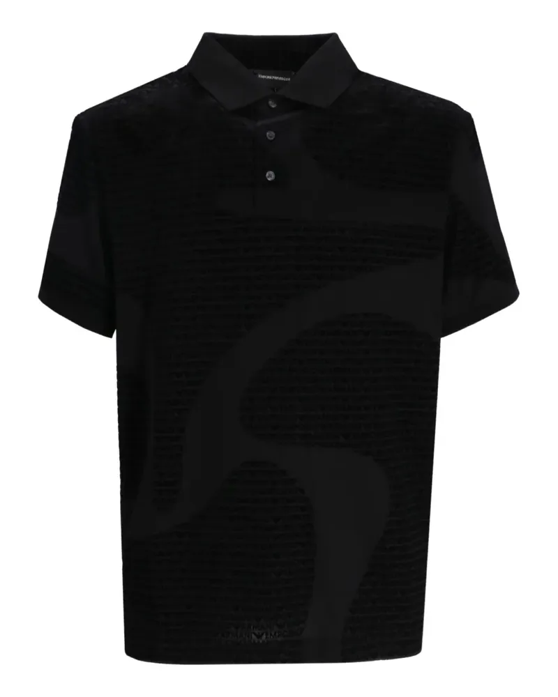 Emporio Armani Poloshirt mit Knopfleiste - Schwarz Schwarz