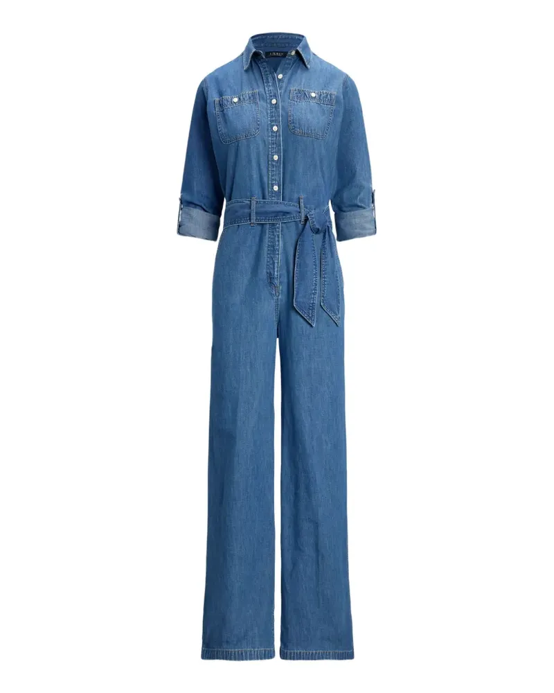 Ralph Lauren Jumpsuit aus Denim mit Gürtel - Blau Blau