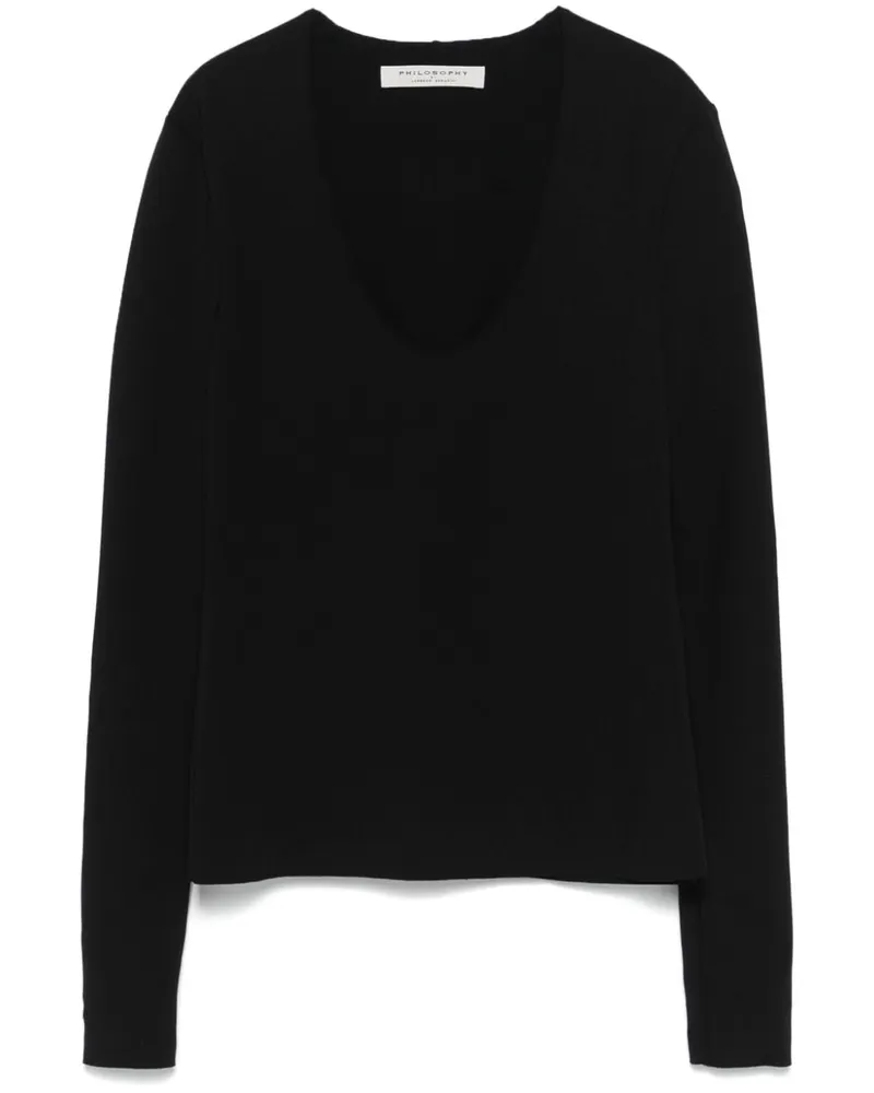Philosophy Di Lorenzo Serafini Oberteil aus Scuba-Jersey - Schwarz Schwarz