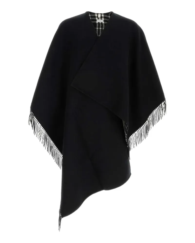 Burberry Cape mit Fransen - Schwarz Schwarz